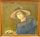 Painting of a Lady in a Blue Dress