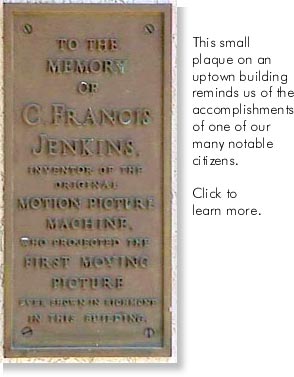 C. Francis Jenkins plaque.  Click to learn more about notable citizens of Wayne County, Indiana.