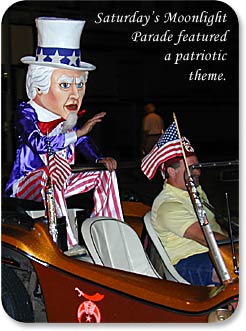 Saturday's Moonlight Parade featured a patriotic theme.