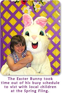 The Easter Bunny took time out of his busy schedule to visit with local children at the Spring Fling.