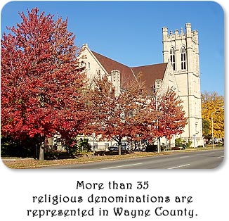 More than 35 religious denominations are represented in Wayne County. (Reid Memorial Presbyterian Church)