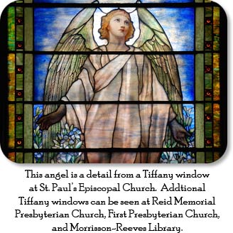 Tiffany Window Angel at St. Paul's Episcopal Church - Click for larger view.