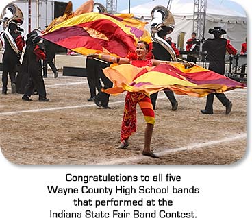 Congratulations to all five Wayne County High School bands that performed at the Indiana State Fair Band Contest.