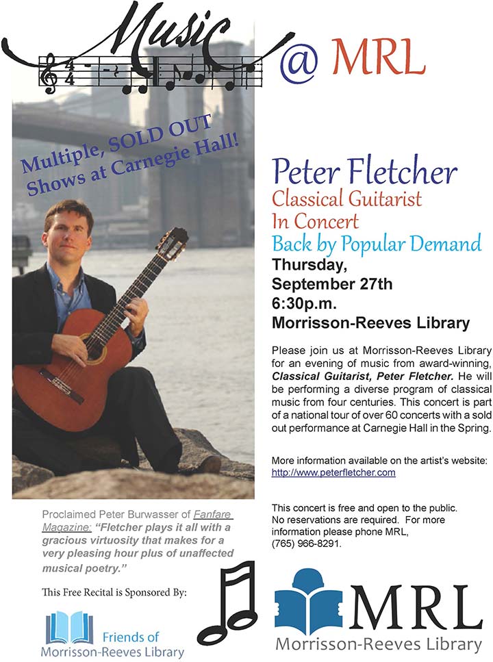 Supplied Flyer: Peter Fletcher, Classical Guitar Recital