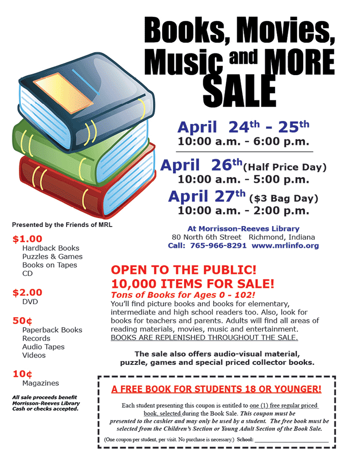 Flyer: MRL's Spring Book Sale
