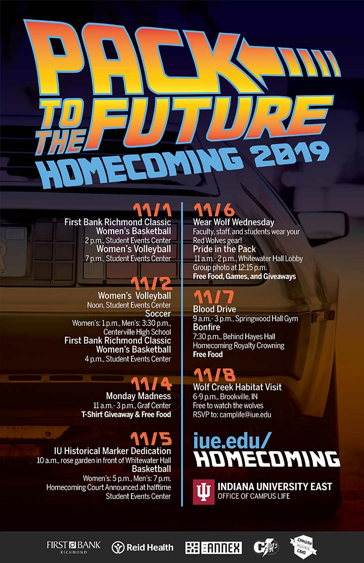 Supplied Poster 2019 IU East Homecoming
