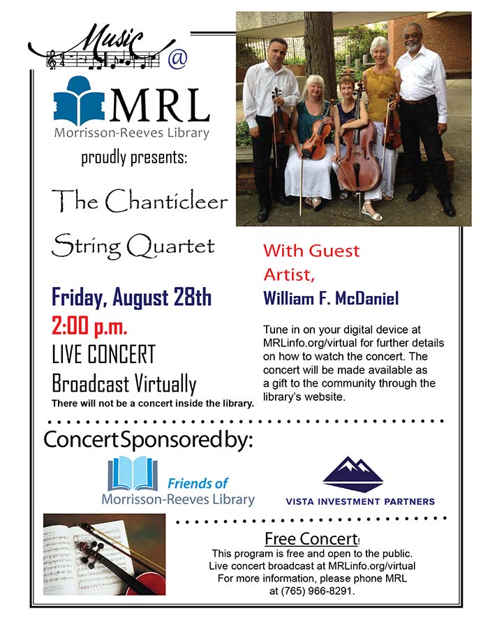 Supplied Flyer:  The Chanticleer Quartet at MRL