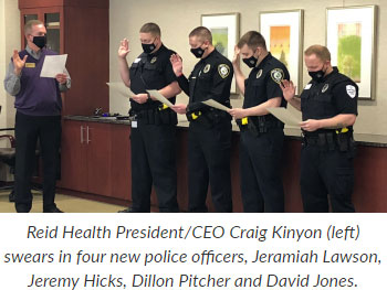 Supplied Photo: Police Officers being sworn in at Reid Health