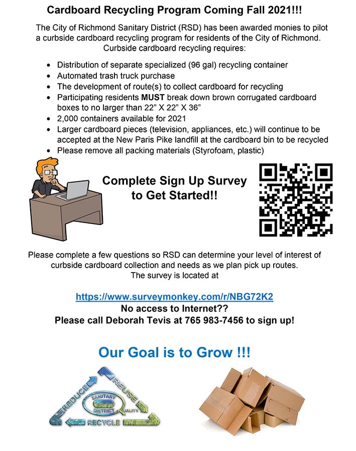 Supplied Flyer:  Cardboard Recycling - Fall 2021