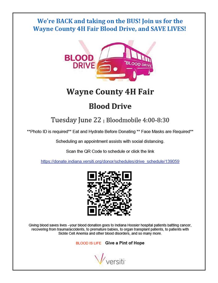 Supplied Flyer: Blood Drive on June 22, 2021