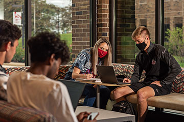 Supplied Photo: IU East students study in Whitewater Hall Lobby.