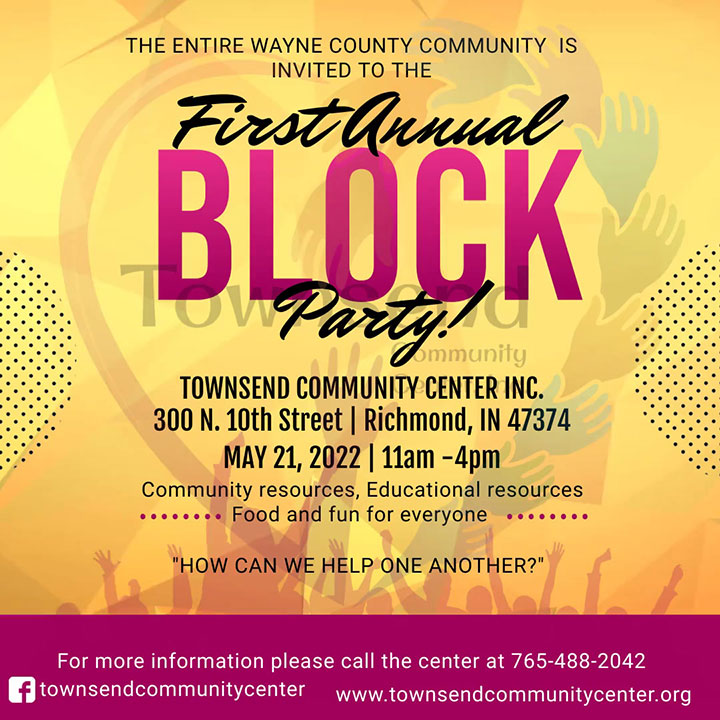 Supplied Graphic:  Townsend Community Center Block Party
