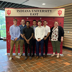 Supplied Photo: Recent graduates in the Class of 2022 at IU East participated in the School of Business and Economics new pilot program, the BOSS Experience. From left to right (front): Colt Meyer, Dailen Troutman, Garrett Silcott (back) Reggie Reuss, Joao de Lima, Colton Toms and Jessica Maupin