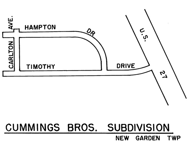 Map of Cummings Bros. Subdivision