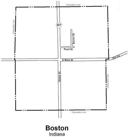 Map of Boston, Indiana