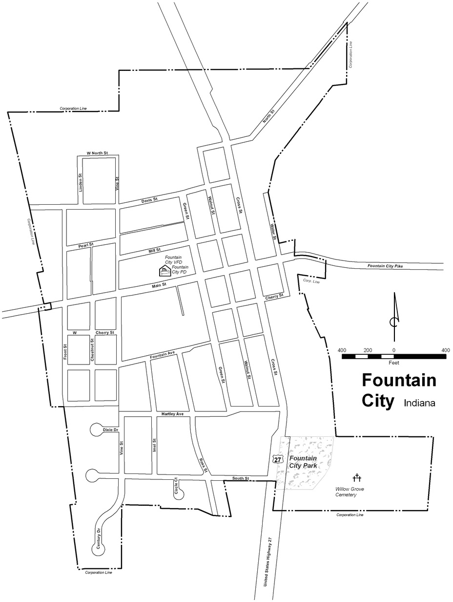 Map of Fountain City, Indiana 
