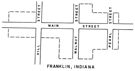 Map of Franklin, Indiana