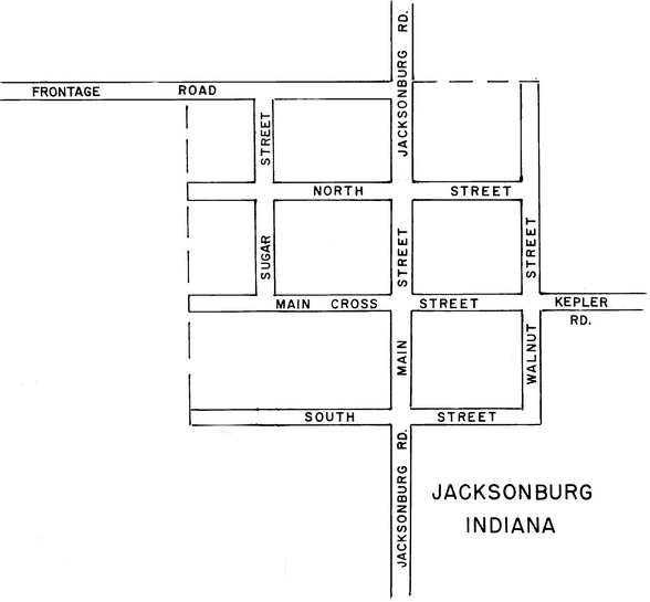 Map of Jacksonburg, Indiana