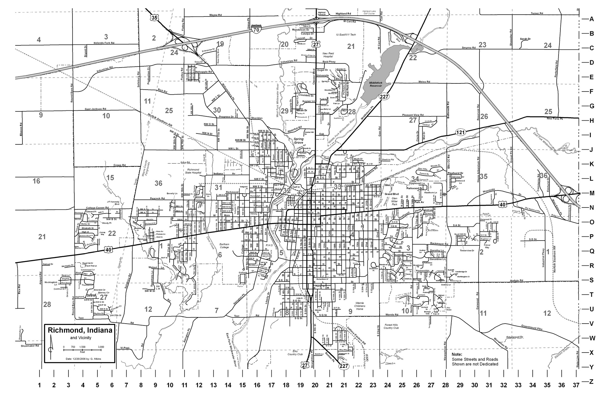Map of Richmond, Indiana