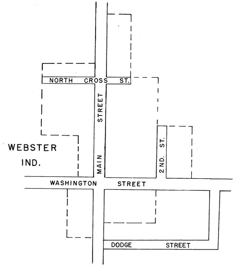 Map of Webster, Indiana