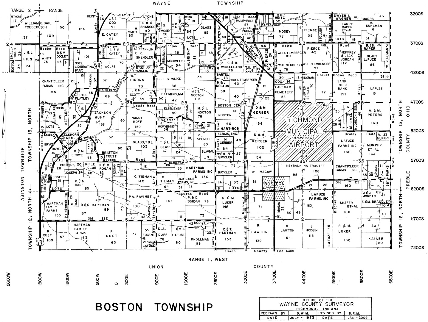 Map of Boston Township, Indiana