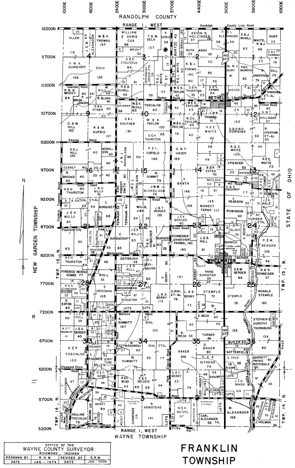 Map of Franklin Township, Indiana