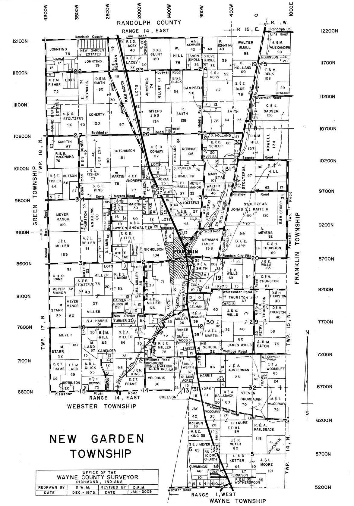 Map of New Garden Township, Wayne County, Indiana