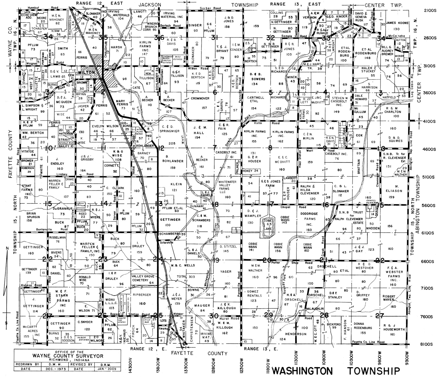 Map of Washington Township, Wayne County, Indiana