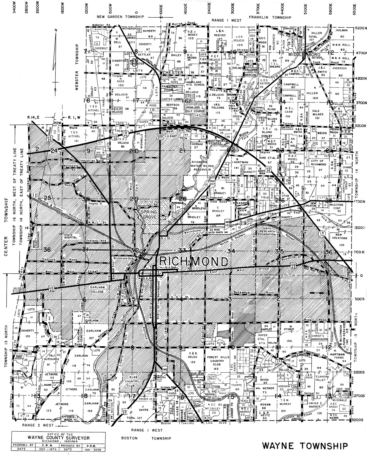 Map of Wayne Township, Wayne County, Indiana