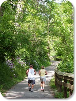 Runners on the Whitewater Gorge Trail.
