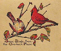 Overbeck Card with Cardinals