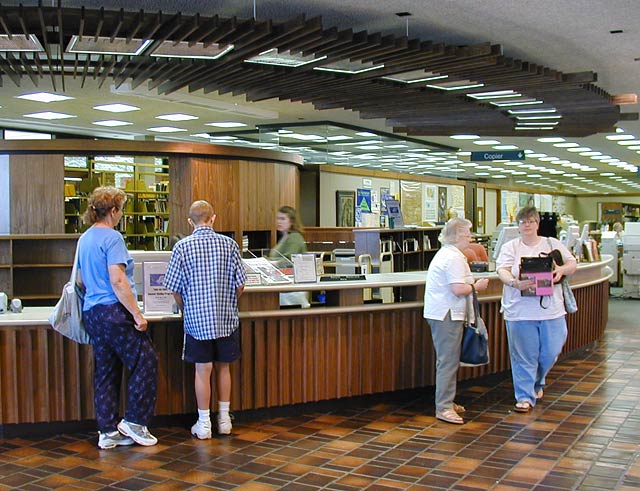 Circulation Desk at Morrisson-Reeves Library in Richmond, Indiana.