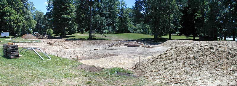 Skate Park construction progress as of July 2, 2001.