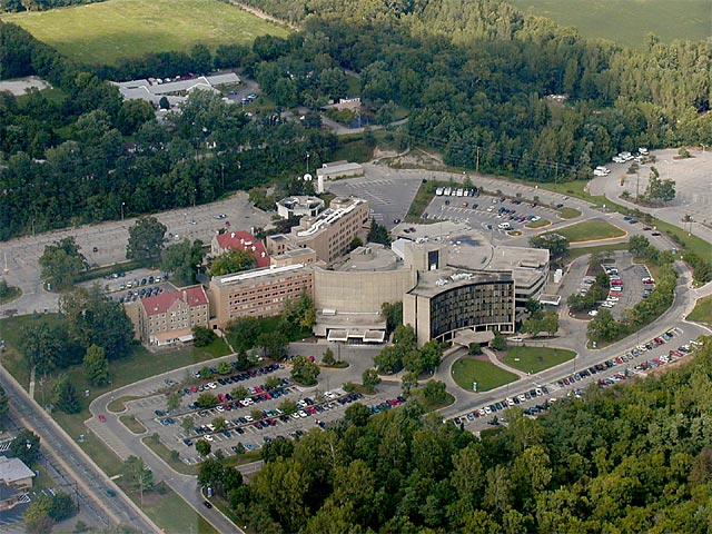 Aerial view of former Reid Hospital campus