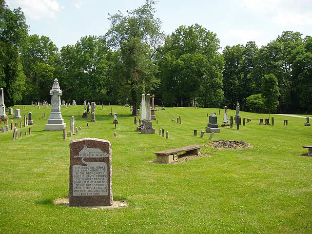 Photo: View looking across cemetery at the pioneer memorial.