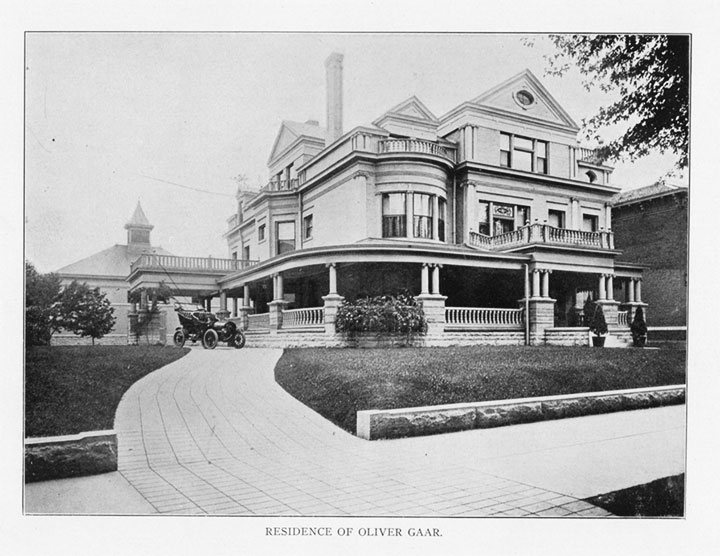 Historical 1906 Photo of the Oliver P. Gaar House, from Dalbey's Pictorial History of the City of Richmond"